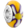Purple And Yellow Flower Polymer Clay Beads Charms Bracelets