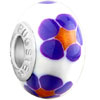 February Purple And Golden Flower Polymer Clay Beads Charms Bracelets
