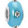 Aquamarine Blue Epoxy Clear White Crystal Murano Glass Beads Charms Bracelets