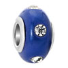 Sapphire Blue Epoxy Clear White Crystal Diamond Accent Murano Glass Beads Charms Bracelets