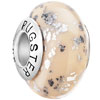 Peach With Silver Foil 925 Sterling Murano Glass Beads Charms Bracelets