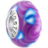 Amethyst Waves And Blue Seaweed 925 Sterling Silver Murano Glass European Beads