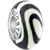 Black And White Irregular 925 Sterling Silver Murano Glass Beads Charms Bracelets Fit All Brands
