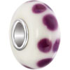  Purple  Dotted Slim  Murano  Glass European Beads