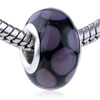 Bean Red Dotted Slim Murano Glass European Beads