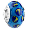 Dark Blue And Yellow Slim Murano Glass European Beads