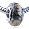 Silver Crusted Slim Murano Glass European Beads