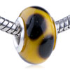 Dark Brown Egg Slim Murano Glass European  Beads 