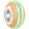 Pale Green Spiral Line Murano Glass European Beads