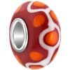 Egg Yellow Dotted Red  Violet  Slim Murano Glass European  ... 