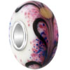 Pink Blue And Yellow Speckles Murano Glass European Beads