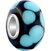 White Dots Slim Murano  Glass  European Beads