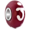 White Abstract Drawing Slim Murano  Glass  European Beads