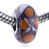 Orange Dot Slim Murano  Glass  European Beads