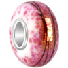 Gold Foil Spots Pink Murano Glass Beads Charms Bracelets