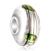  Glitter  Green Mark Murano Glass European Beads