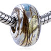 Golden And Blue Footprint Murano Glass European Beads