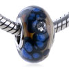 Black And Blue Spot  Crystal   Murano  Glass European Beads