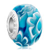 Pale Blue And White Flower All Brands Murano Glass Beads Charms Bracelets