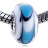White Baby  Blue   Murano   Glass  European Beads