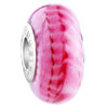 Pink And White Stripe Murano Glass Style Pandora Beads