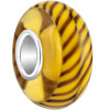 Tan Brown Stripes  Murano  Glass European Beads