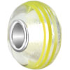 Yellow Stripes Murano Glass Beads Charms Bracelets