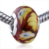 Yellow And  Red  Flower  Murano  Glass European Beads