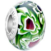 Pugster Green With White And Red Flower Murano Glass Style Pandora