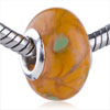 Green And Orange Flower Murano Glass European Beads