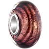 Purple Spiral Line Murano Glass European Beads