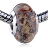 Tan Speckled Murano Glass European Beads