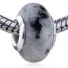 Black Spot Gray  Murano   Glass  European Beads