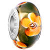 Brown With Big Yellow Flower All Brands Murano Glass Beads Charms Bracelets