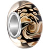 Black With White Art Murano Glass Beads Charms Bracelets