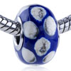 White Crusted Spots Murano Glass European Beads