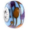 Orange And Crimson Dots Murano Glass European  Beads 