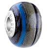 Brown And Blue Spiral Line Murano Glass European Beads