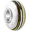 Glitter Bright Yellow Spiral Line Murano Glass Style Pandora Beads