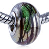 Glitter Light Green  Mushroom  Murano Glass European Beads