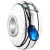 Bright Blue And Pale Footprint Murano Glass Beads Charms Bracelets