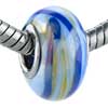 Blue And Earth Yellow Intricate Line Murano Glass European  ... 