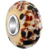 Red White And Black Speckle Murano Glass European Beads