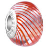 Orange Parallel Ray Translucent Murano Glass European Beads