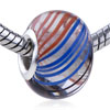  Red  Blue And Black Helical Line Translucent  Murano  Glass  ... 