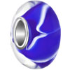 Blue Inner Screw Translucent Murano Glass European Beads