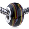 Yellow And Red Circle Murano  Glass  European Beads