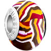 Magenta And Chocolate Stripe Yellow Polymer Clay Beads Charms Bracelets
