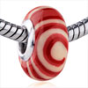 Red Spiral Swirl Polymer Clay European  Beads 