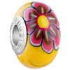 Pink And Brown Daisy Yellow Polymer Clay Beads Charms Bracelets